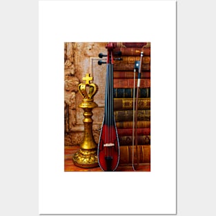 Pocket Violin And Old Books Posters and Art